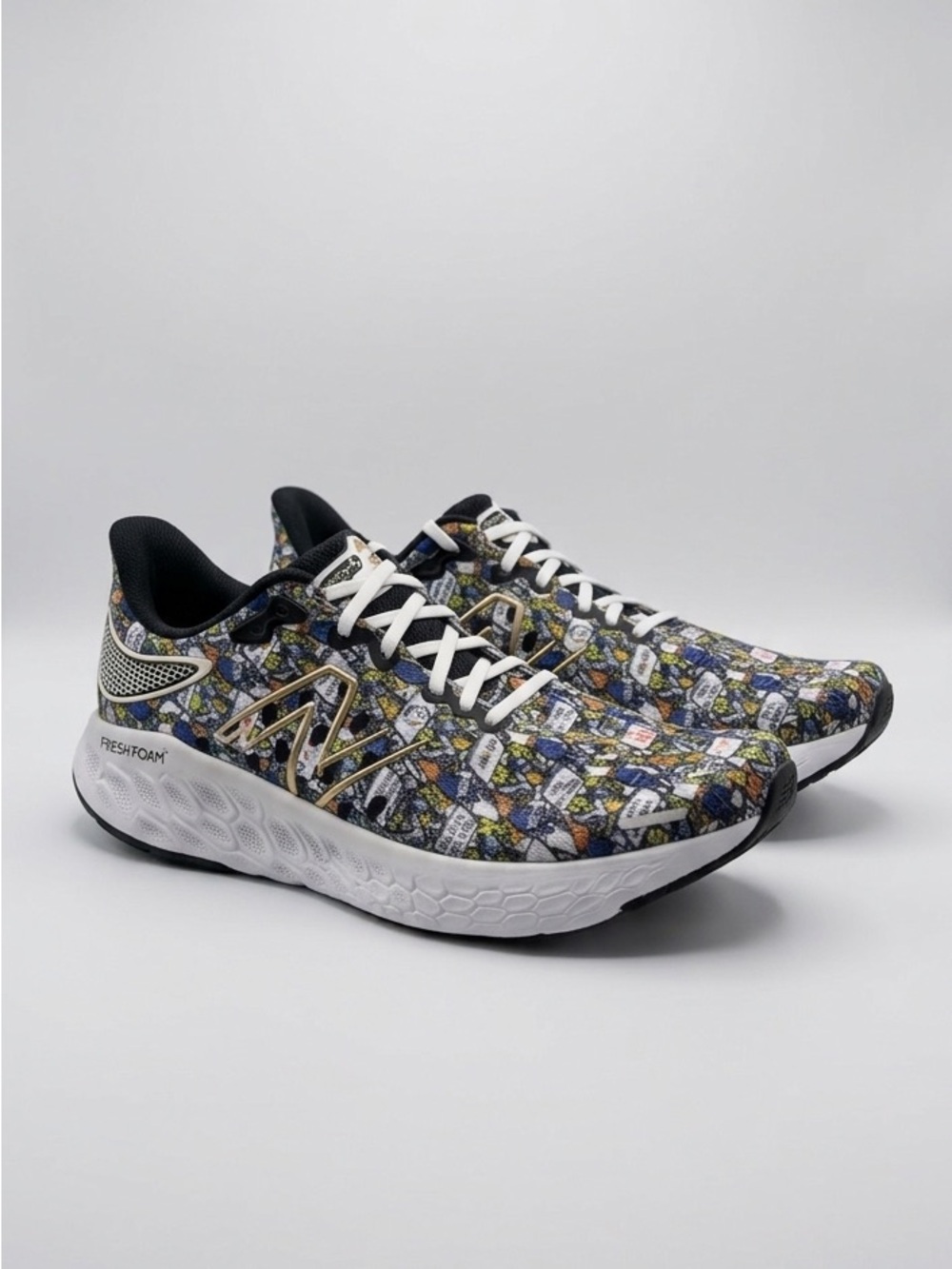 New Balance Multicolor Graphic Knit Sneakers with White Sole